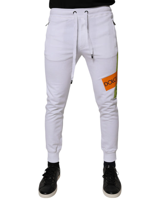 Dolce & Gabbana White Cotton Logo Jogger Pants – IT44 | XS par Dolce & Gabbana | Disponible sur Sandy Store ByNet