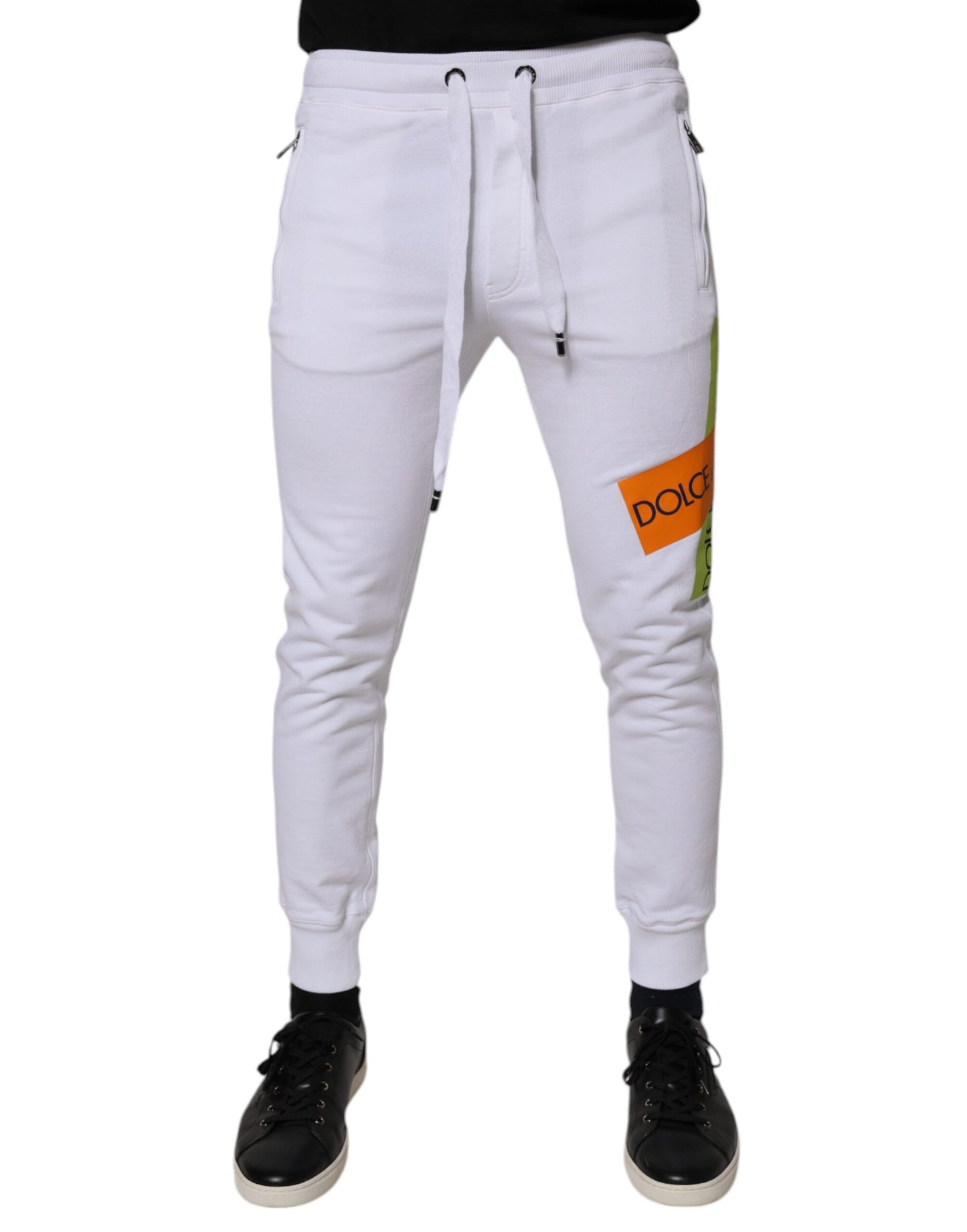 Dolce & Gabbana White Cotton Logo Jogger Pants – IT44 | XS par Dolce & Gabbana | Disponible sur Sandy Store ByNet