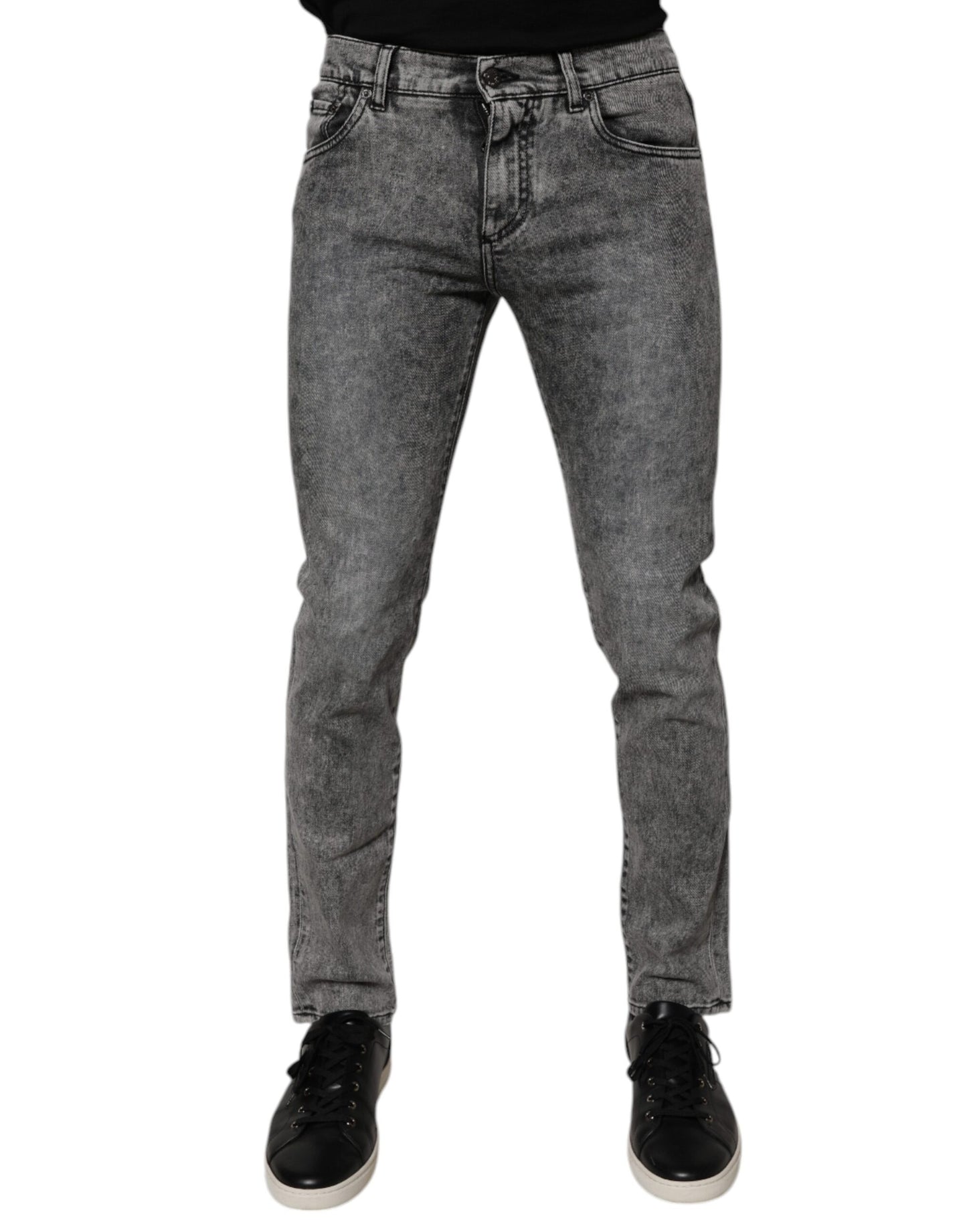 Dolce & Gabbana Dark Gray Washed Cotton Slim Fit Denim Jeans – IT46 | S par Dolce & Gabbana | Disponible sur Sandy Store ByNet