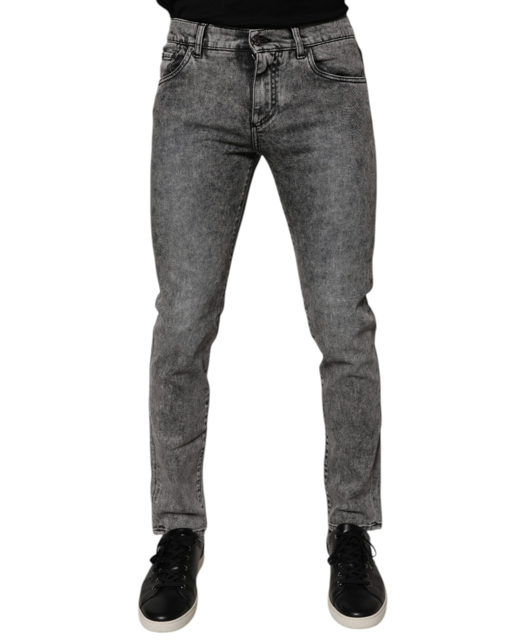 Dolce & Gabbana Dark Gray Washed Cotton Slim Fit Denim Jeans – IT46 | S par Dolce & Gabbana | Disponible sur Sandy Store ByNet