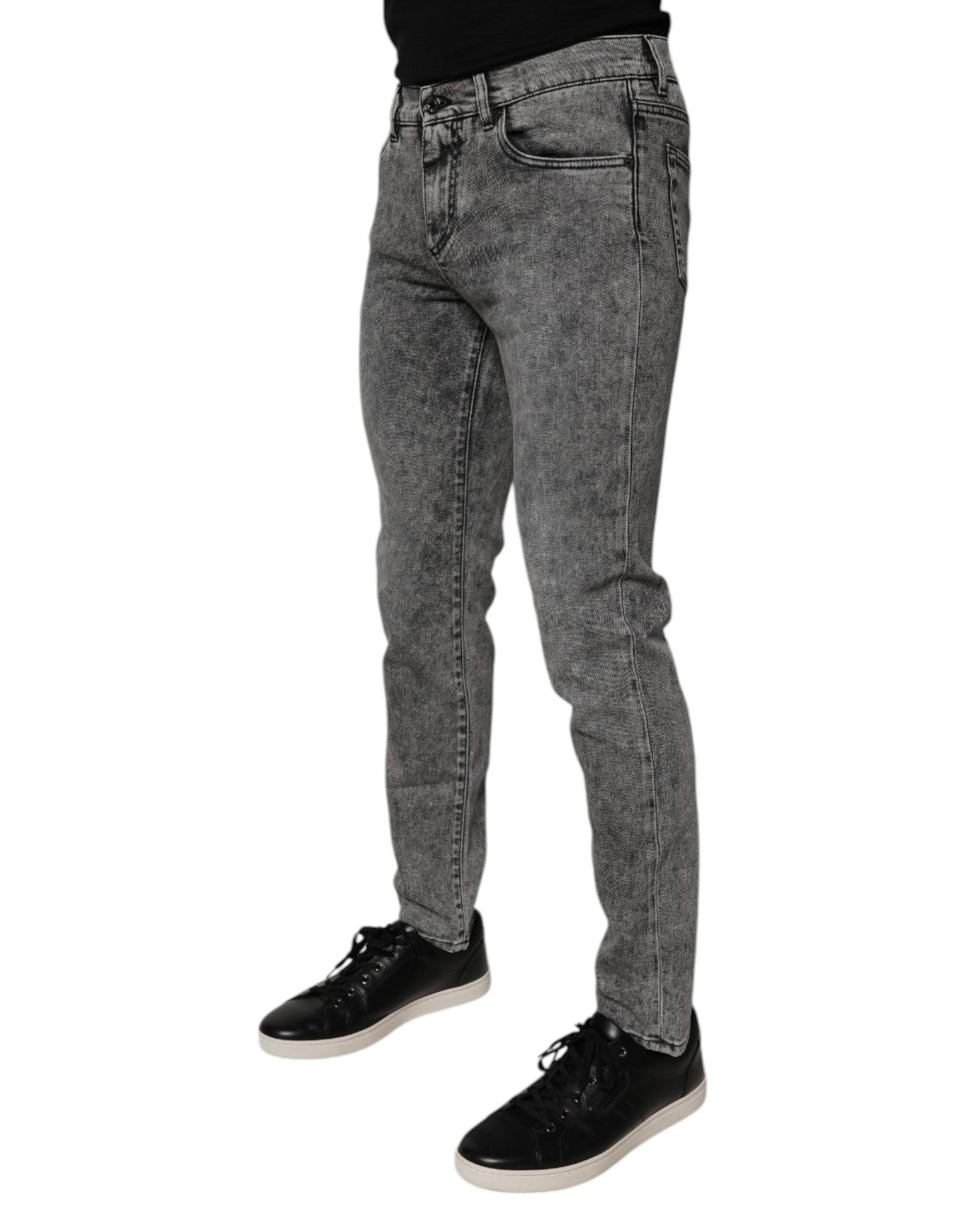 Dolce & Gabbana Dark Gray Washed Cotton Slim Fit Denim Jeans – IT46 | S par Dolce & Gabbana | Disponible sur Sandy Store ByNet