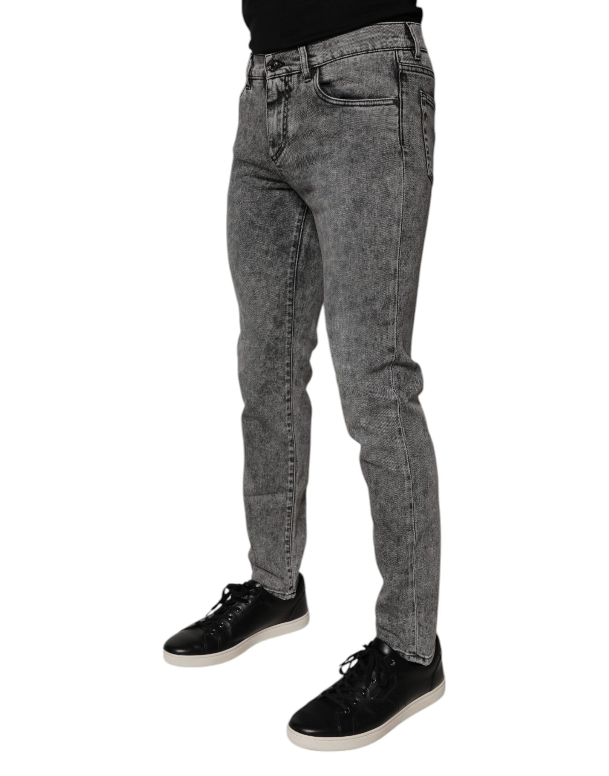 Dolce & Gabbana Dark Gray Washed Cotton Slim Fit Denim Jeans – IT46 | S par Dolce & Gabbana | Disponible sur Sandy Store ByNet