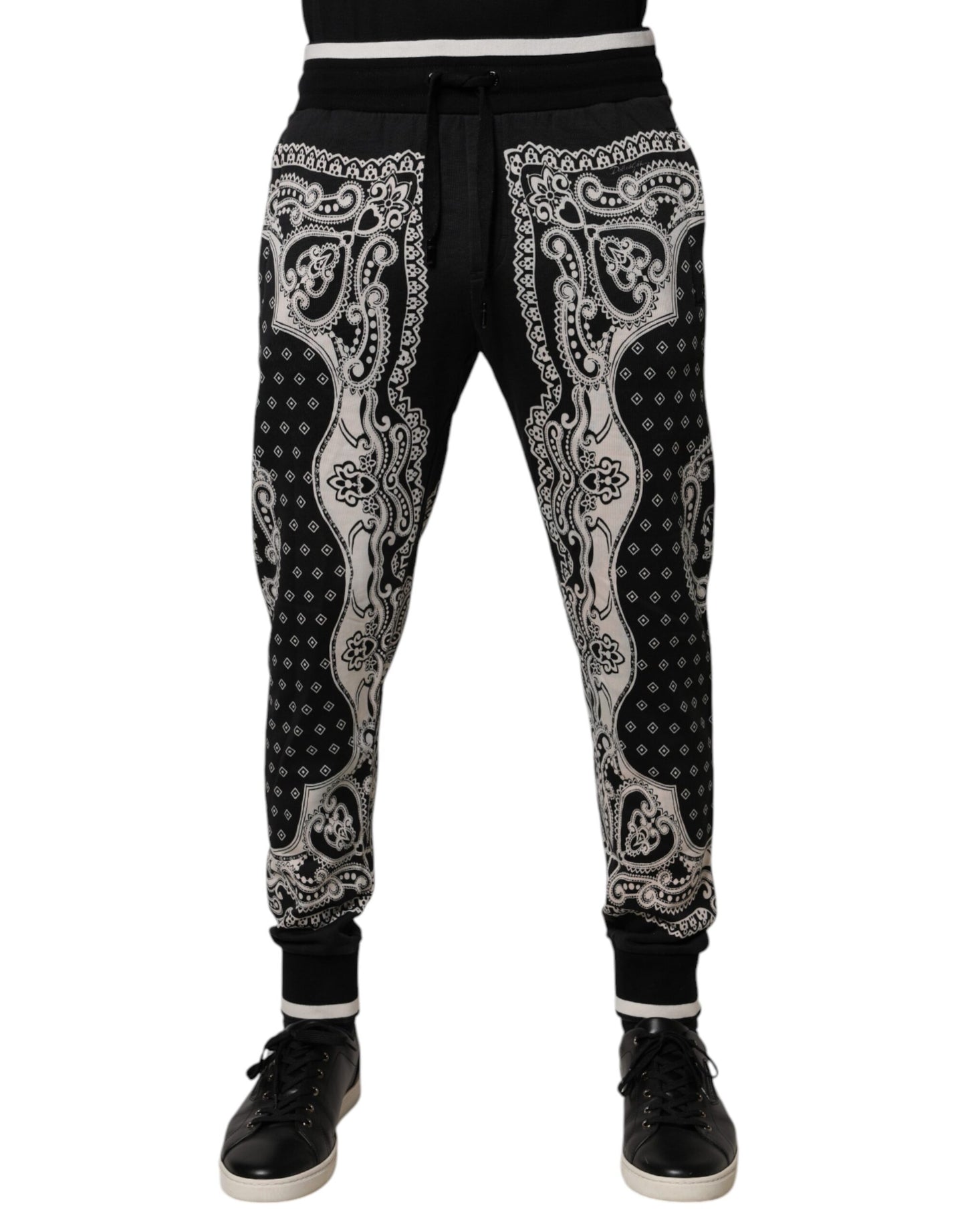 Dolce & Gabbana Black Bandana Cotton Jogger Pants – IT50 | L par Dolce & Gabbana | Disponible sur Sandy Store ByNet