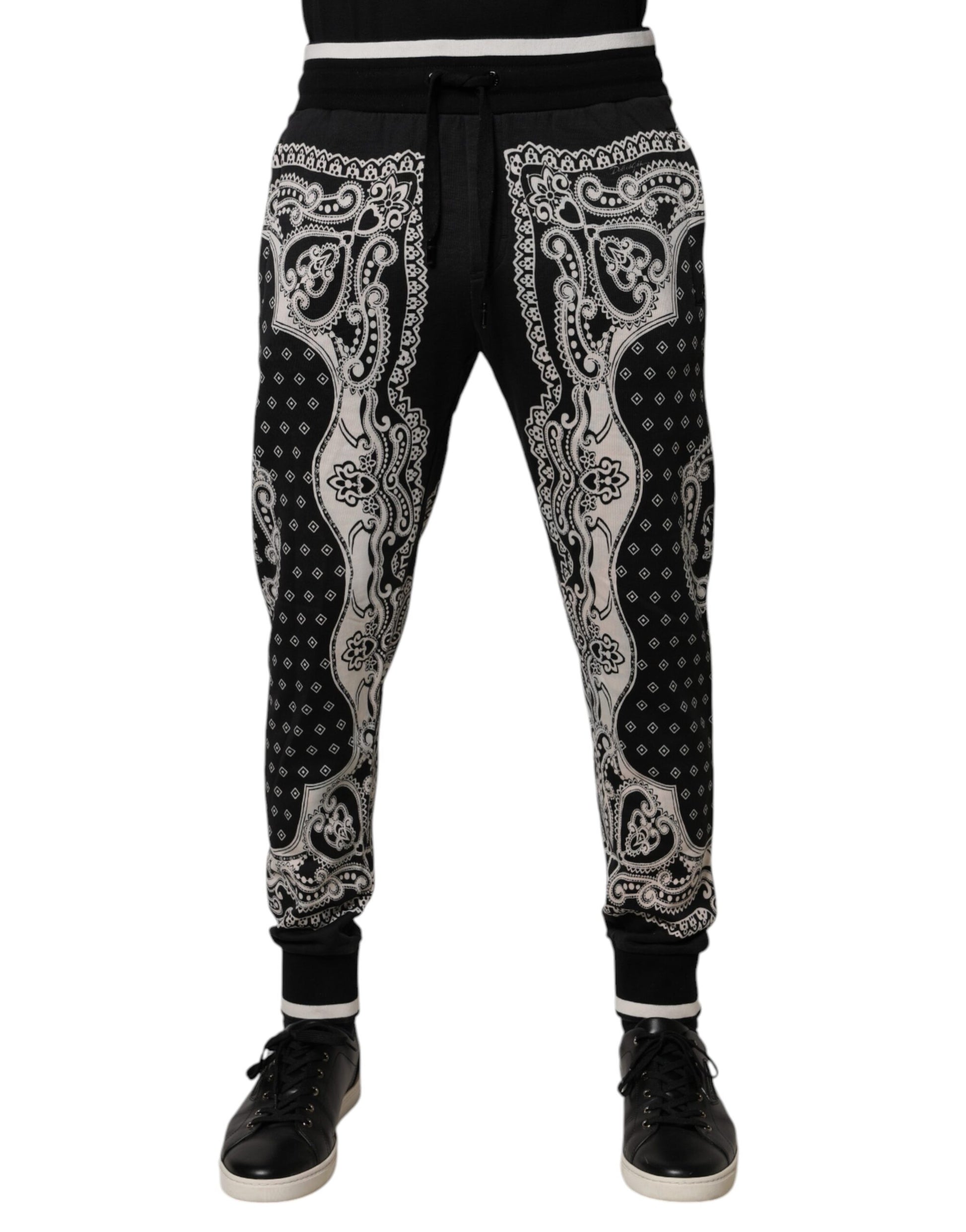 Dolce & Gabbana Black Bandana Cotton Jogger Pants – IT50 | L par Dolce & Gabbana | Disponible sur Sandy Store ByNet