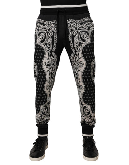 Dolce & Gabbana Black Bandana Cotton Jogger Pants – IT50 | L par Dolce & Gabbana | Disponible sur Sandy Store ByNet