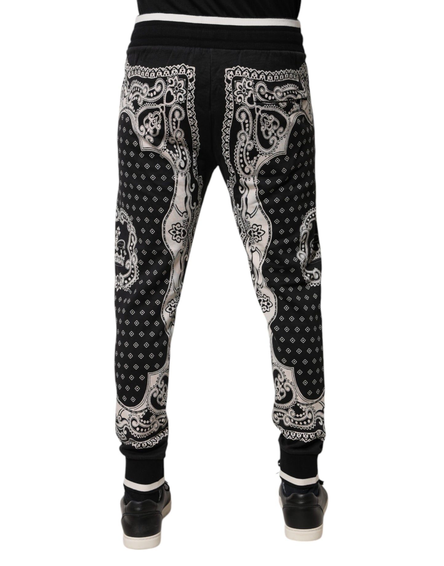 Dolce & Gabbana Black Bandana Cotton Jogger Pants – IT50 | L par Dolce & Gabbana | Disponible sur Sandy Store ByNet