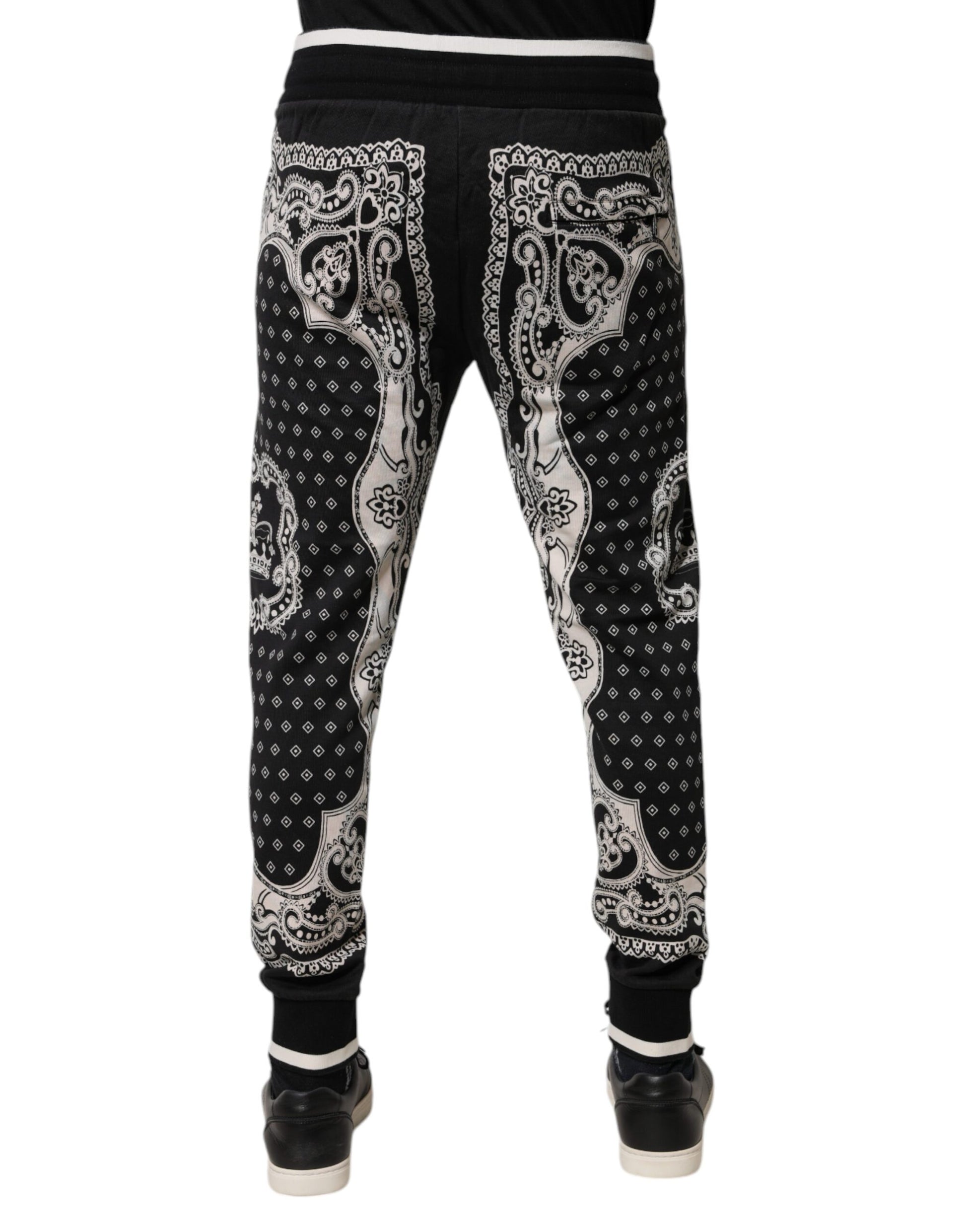 Dolce & Gabbana Black Bandana Cotton Jogger Pants – IT50 | L par Dolce & Gabbana | Disponible sur Sandy Store ByNet