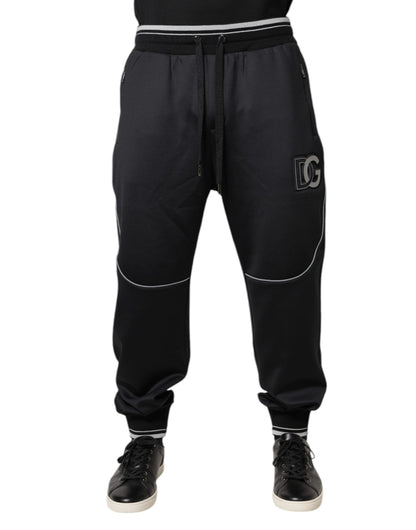Dolce & Gabbana Black Polyester Logo Jogger Pants – IT60 | 3XL par Dolce & Gabbana | Disponible sur Sandy Store ByNet