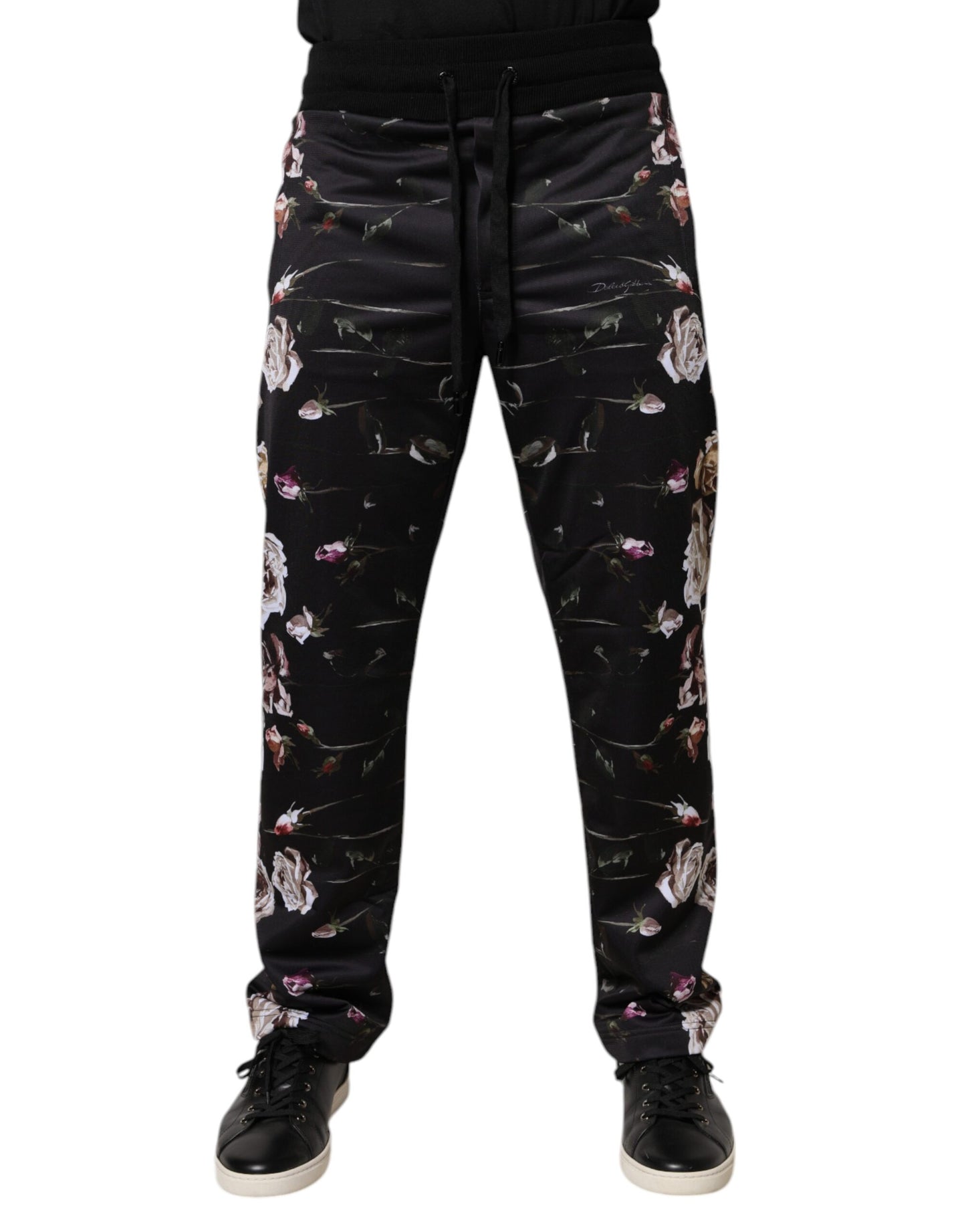 Dolce & Gabbana Black Floral Polyester Jogger Pants – IT44 | XS par Dolce & Gabbana | Disponible sur Sandy Store ByNet