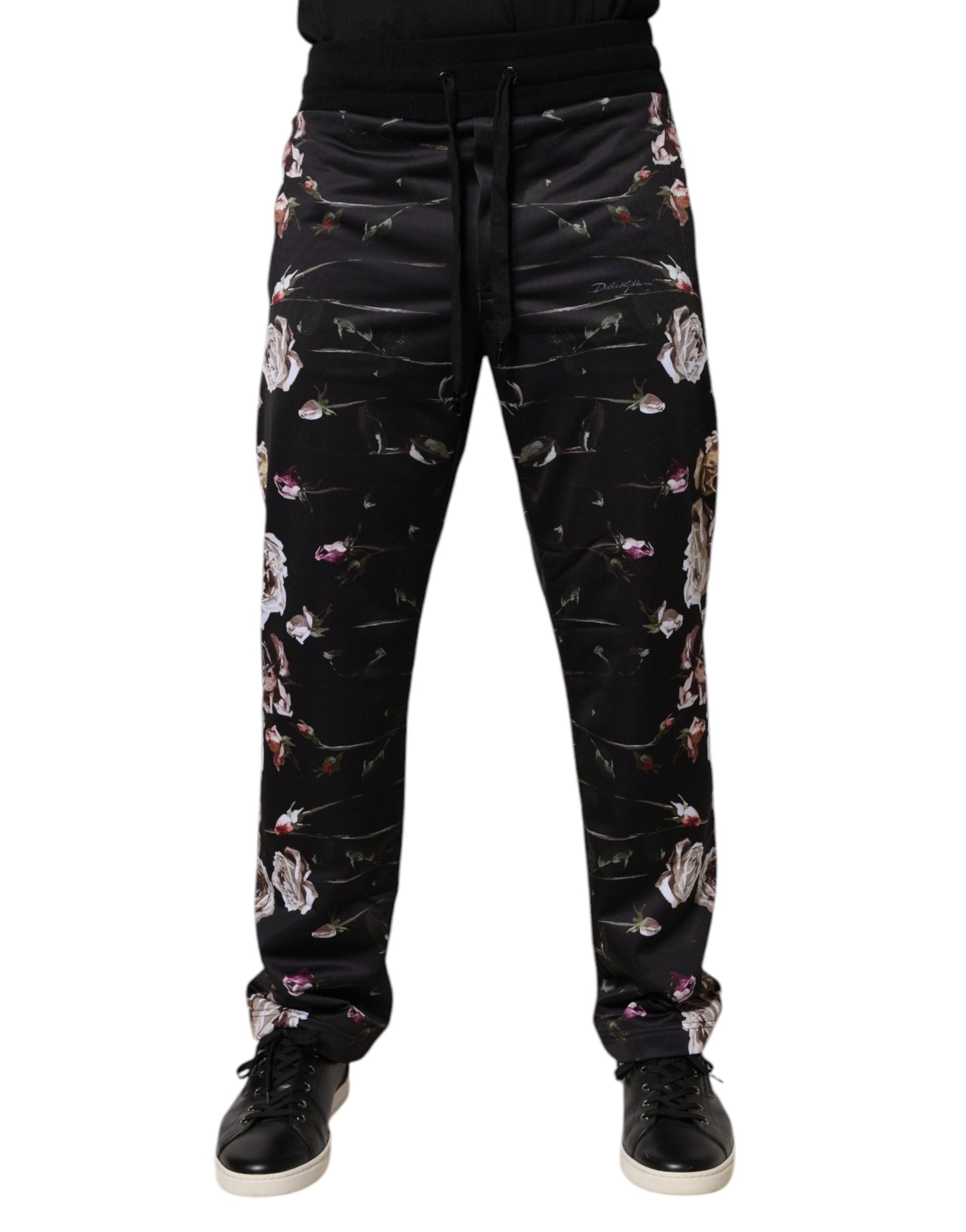 Dolce & Gabbana Black Floral Polyester Jogger Pants – IT44 | XS par Dolce & Gabbana | Disponible sur Sandy Store ByNet