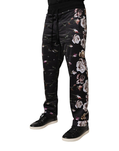Dolce & Gabbana Black Floral Polyester Jogger Pants – IT44 | XS par Dolce & Gabbana | Disponible sur Sandy Store ByNet