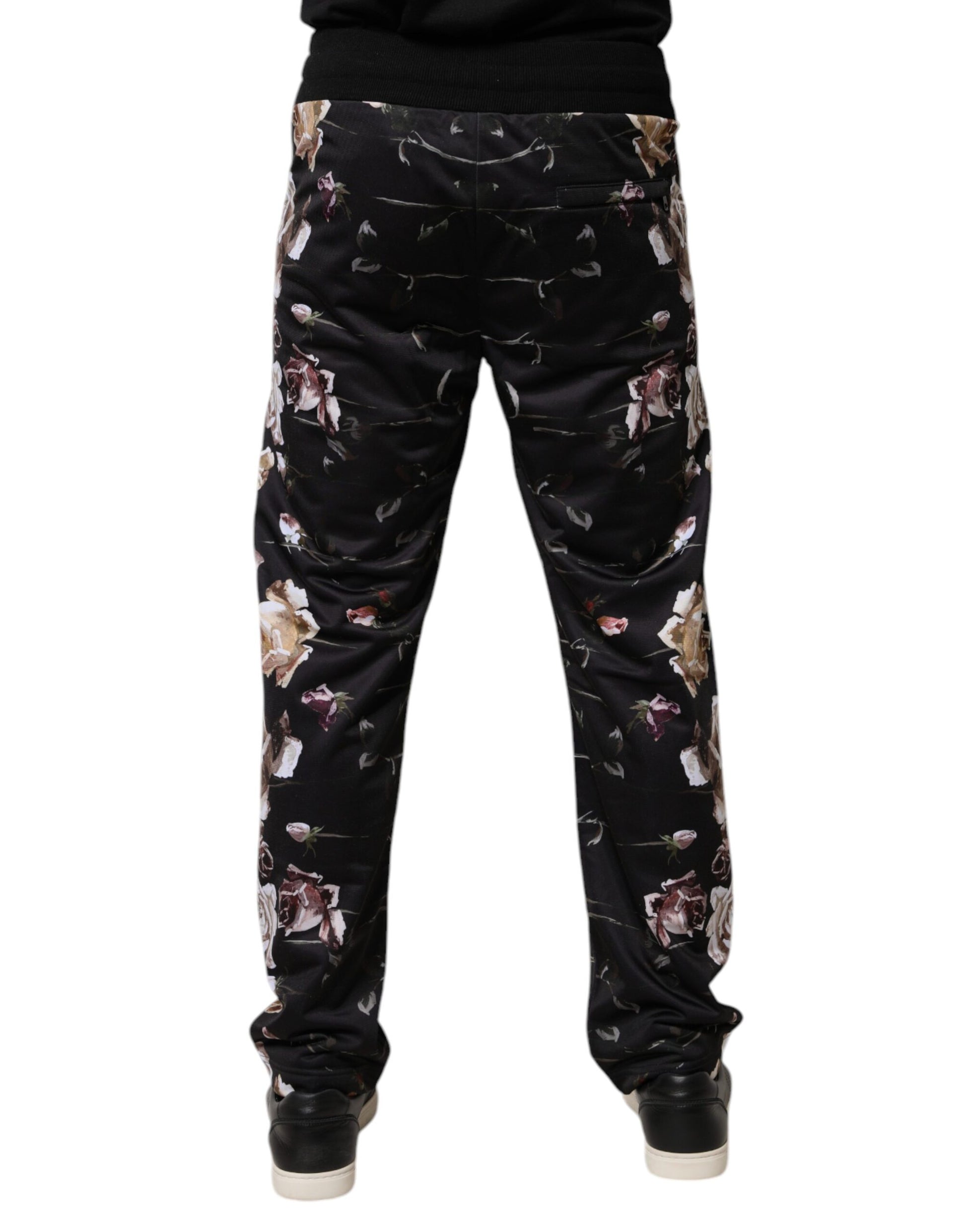 Dolce & Gabbana Black Floral Polyester Jogger Pants – IT44 | XS par Dolce & Gabbana | Disponible sur Sandy Store ByNet