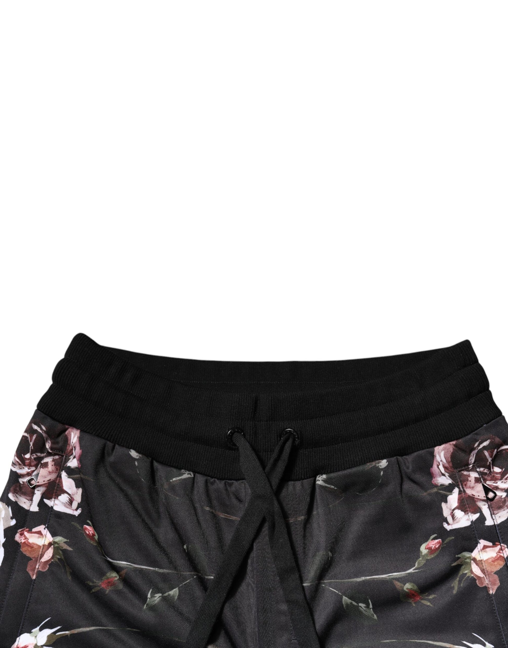 Dolce & Gabbana Black Floral Polyester Jogger Pants – IT44 | XS par Dolce & Gabbana | Disponible sur Sandy Store ByNet
