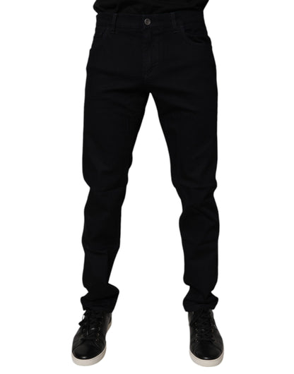 Dolce & Gabbana Black Cotton Stretch Slim Fit Men Denim Jeans – IT50 | L par Dolce & Gabbana | Disponible sur Sandy Store ByNet