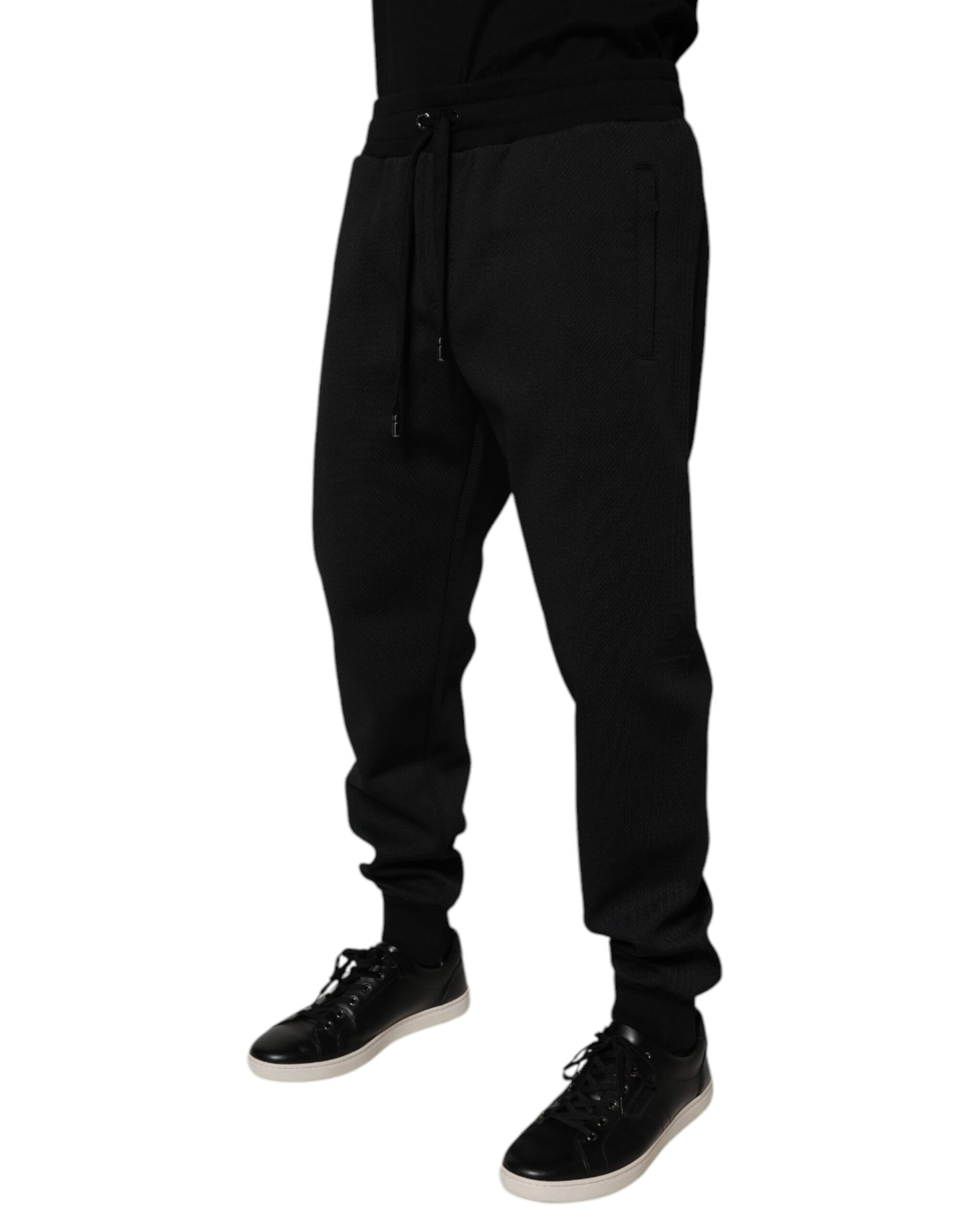 Dolce & Gabbana Black Polyester Men Jogger Sweatpants Pants – IT46 | S par Dolce & Gabbana | Disponible sur Sandy Store ByNet
