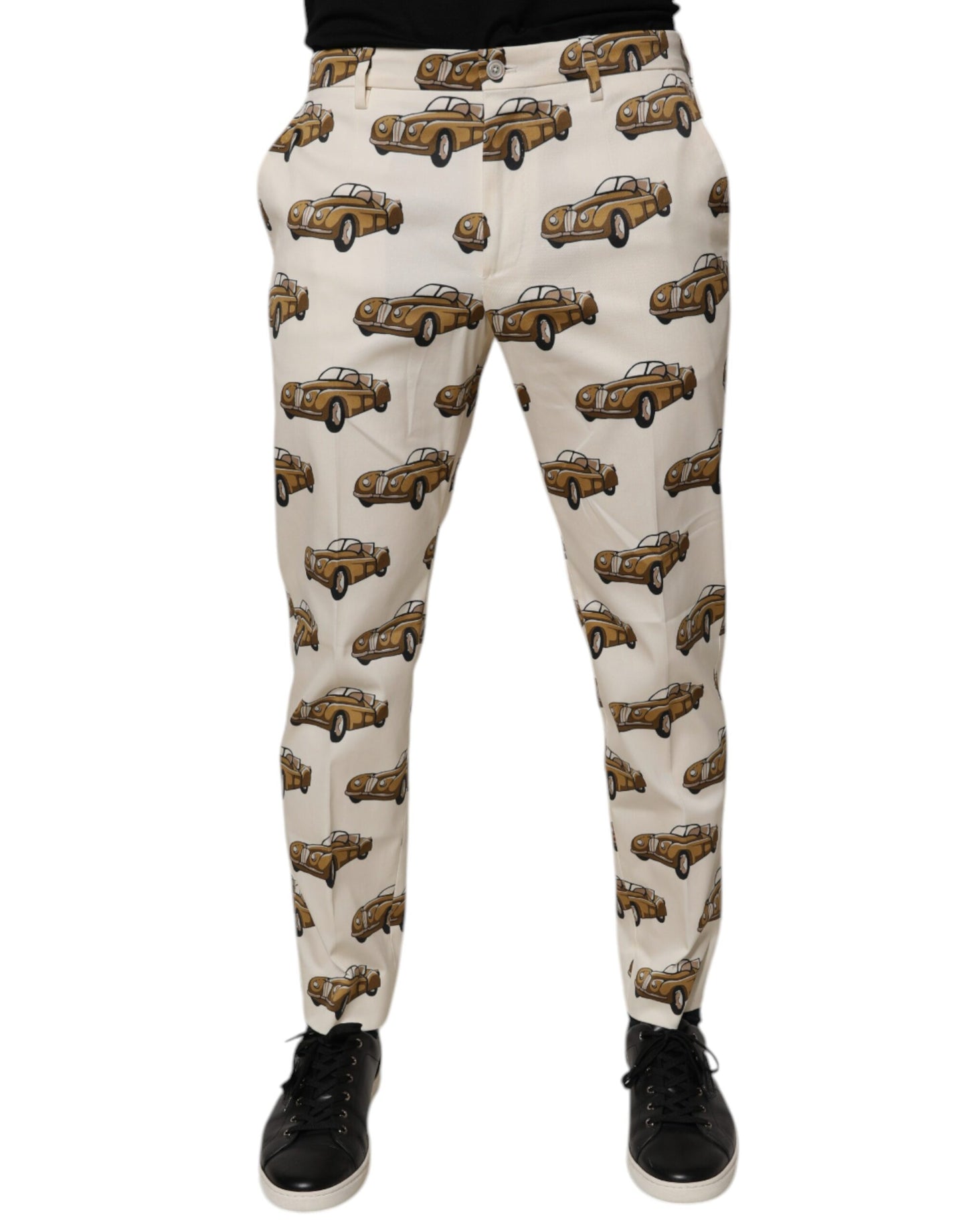 Dolce & Gabbana Off White Cars Cotton Skinny Men Denim Jeans – IT44 | XS par Dolce & Gabbana | Disponible sur Sandy Store ByNet