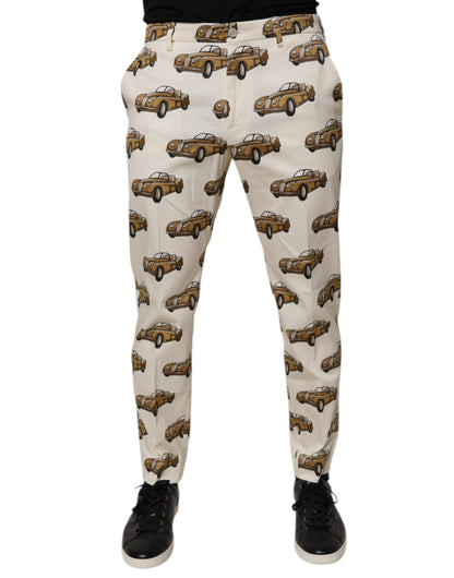 Dolce & Gabbana Off White Cars Cotton Skinny Men Denim Jeans – IT44 | XS par Dolce & Gabbana | Disponible sur Sandy Store ByNet
