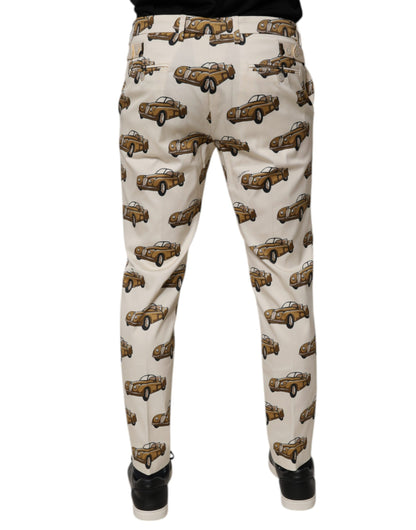 Dolce & Gabbana Off White Cars Cotton Skinny Men Denim Jeans – IT44 | XS par Dolce & Gabbana | Disponible sur Sandy Store ByNet