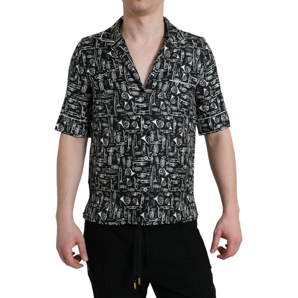 Dolce & Gabbana Black Silk T-Shirt – 40 par Dolce & Gabbana | Disponible sur Sandy Store ByNet