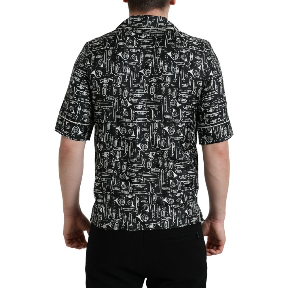 Dolce & Gabbana Black Silk T-Shirt – 40 par Dolce & Gabbana | Disponible sur Sandy Store ByNet