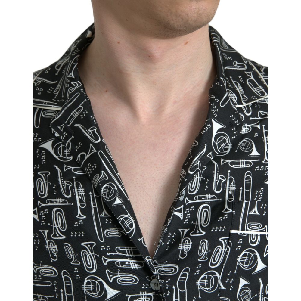 Dolce & Gabbana Black Silk T-Shirt – 40 par Dolce & Gabbana | Disponible sur Sandy Store ByNet