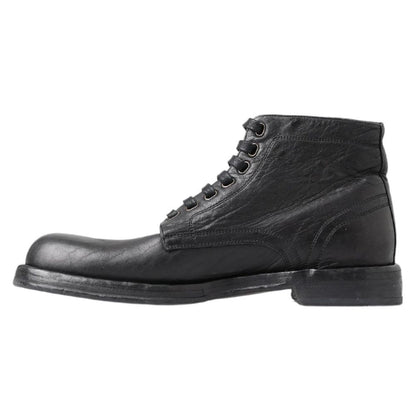Dolce & Gabbana Black Leather Boot – EU44/US11 par Dolce & Gabbana | Disponible sur Sandy Store ByNet