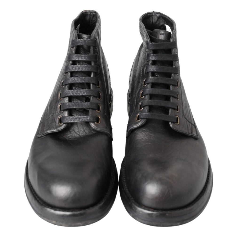 Dolce & Gabbana Black Leather Boot – EU44/US11 par Dolce & Gabbana | Disponible sur Sandy Store ByNet