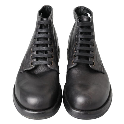 Dolce & Gabbana Black Leather Boot – EU44/US11 par Dolce & Gabbana | Disponible sur Sandy Store ByNet