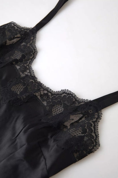 Dolce &amp; Gabbana Sultry Black Silk Camisole Top