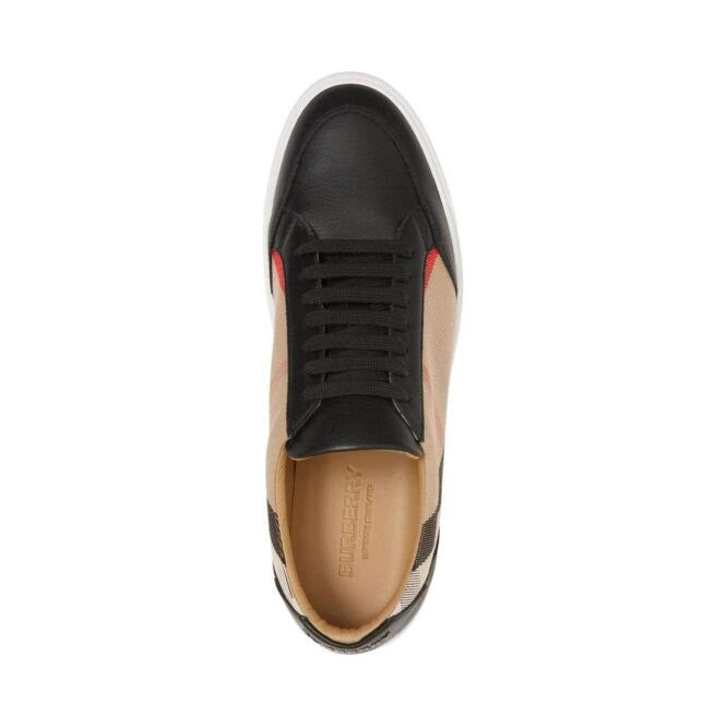 Burberry Black Leather New Salmond Sneakers – EU37/US7 par Burberry | Disponible sur Sandy Store ByNet