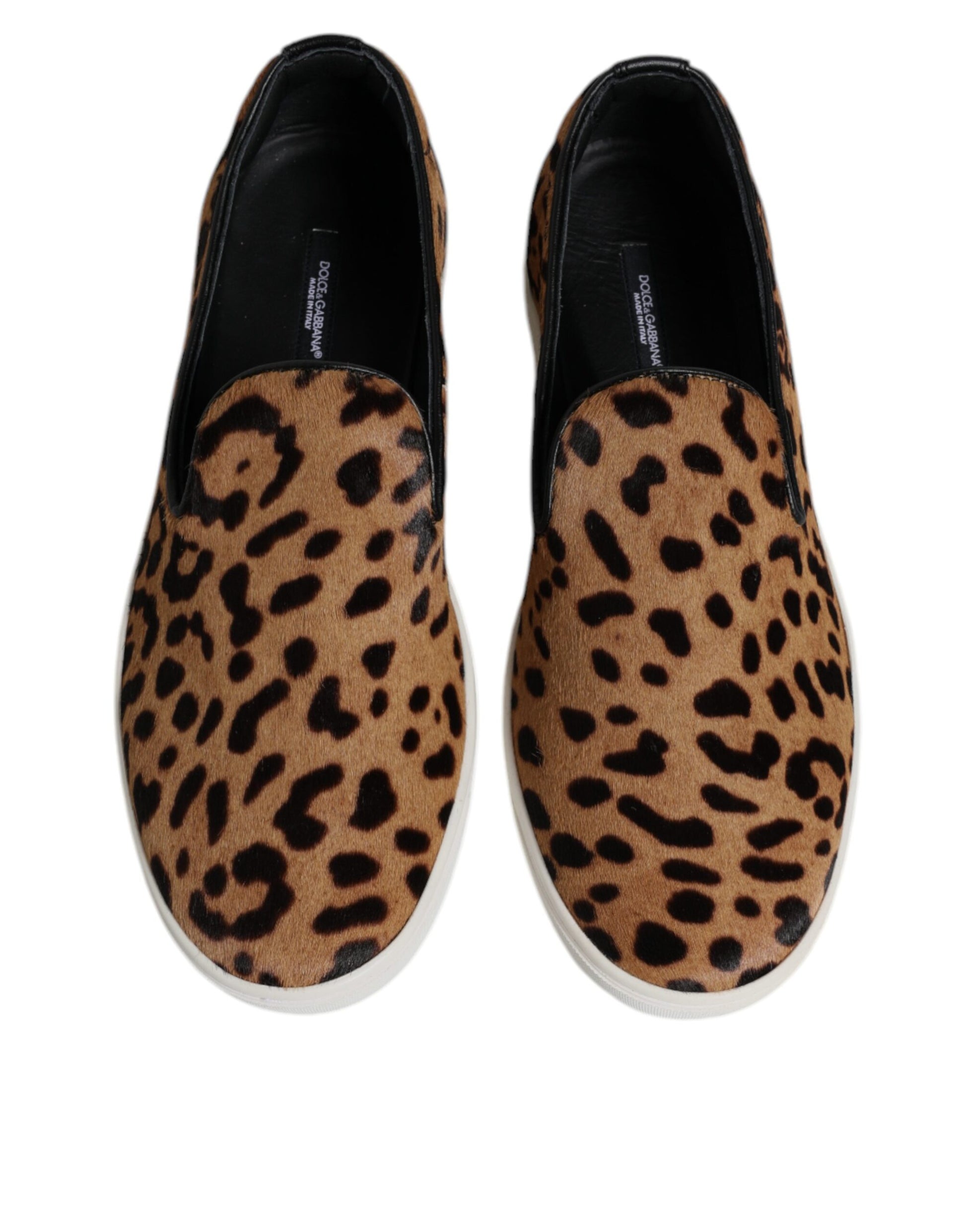 Dolce & Gabbana Brown Calfskin Fur Leopard Sneakers Shoes – EU41.5/US8.5 par Dolce & Gabbana | Disponible sur Sandy Store ByNet