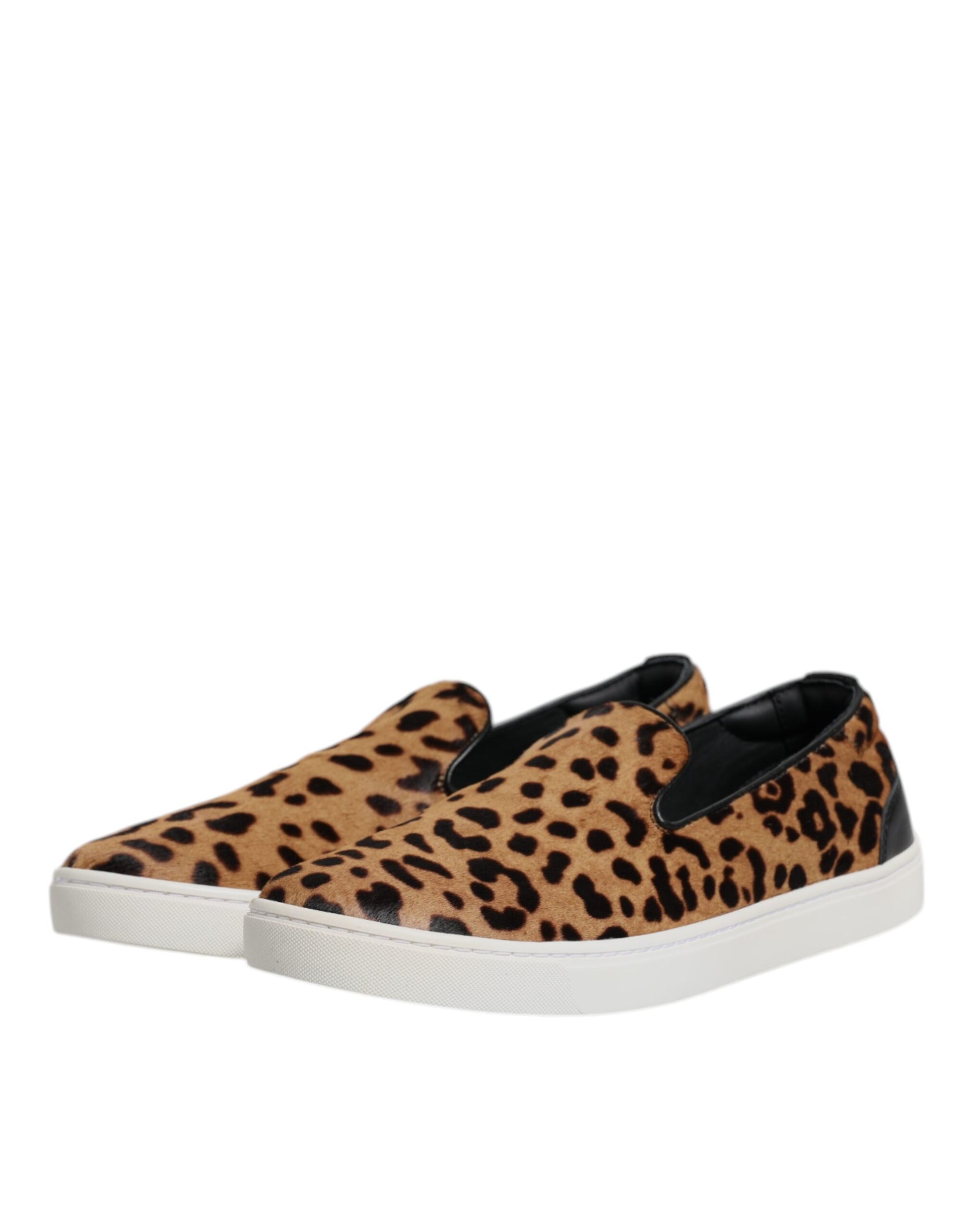Dolce & Gabbana Brown Calfskin Fur Leopard Sneakers Shoes – EU41.5/US8.5 par Dolce & Gabbana | Disponible sur Sandy Store ByNet