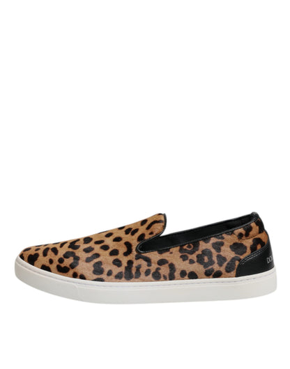 Dolce & Gabbana Brown Calfskin Fur Leopard Sneakers Shoes – EU41.5/US8.5 par Dolce & Gabbana | Disponible sur Sandy Store ByNet