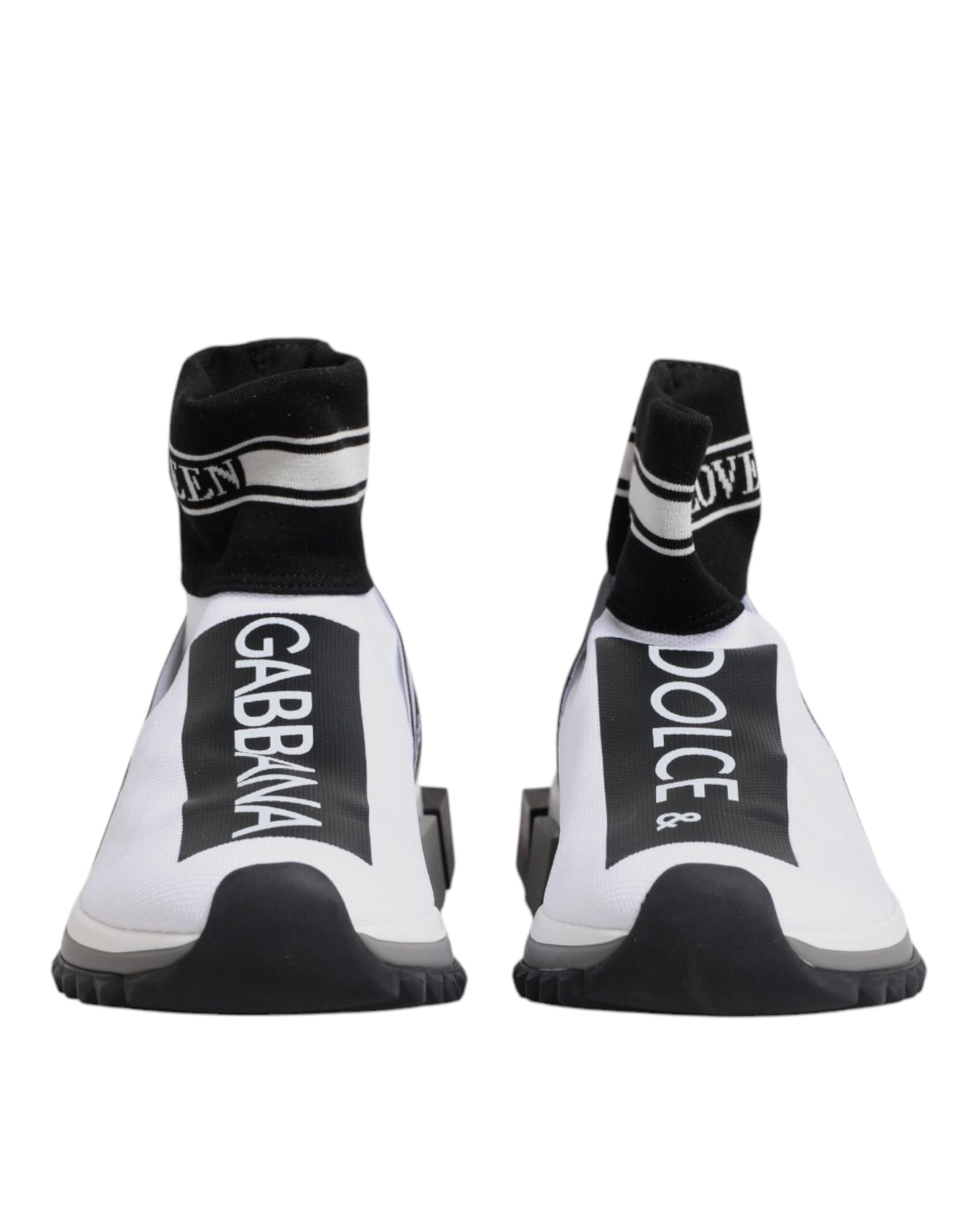 Dolce & Gabbana White Black Sorrento Socks Sneakers Shoes – EU38/US7.5 par Dolce & Gabbana | Disponible sur Sandy Store ByNet