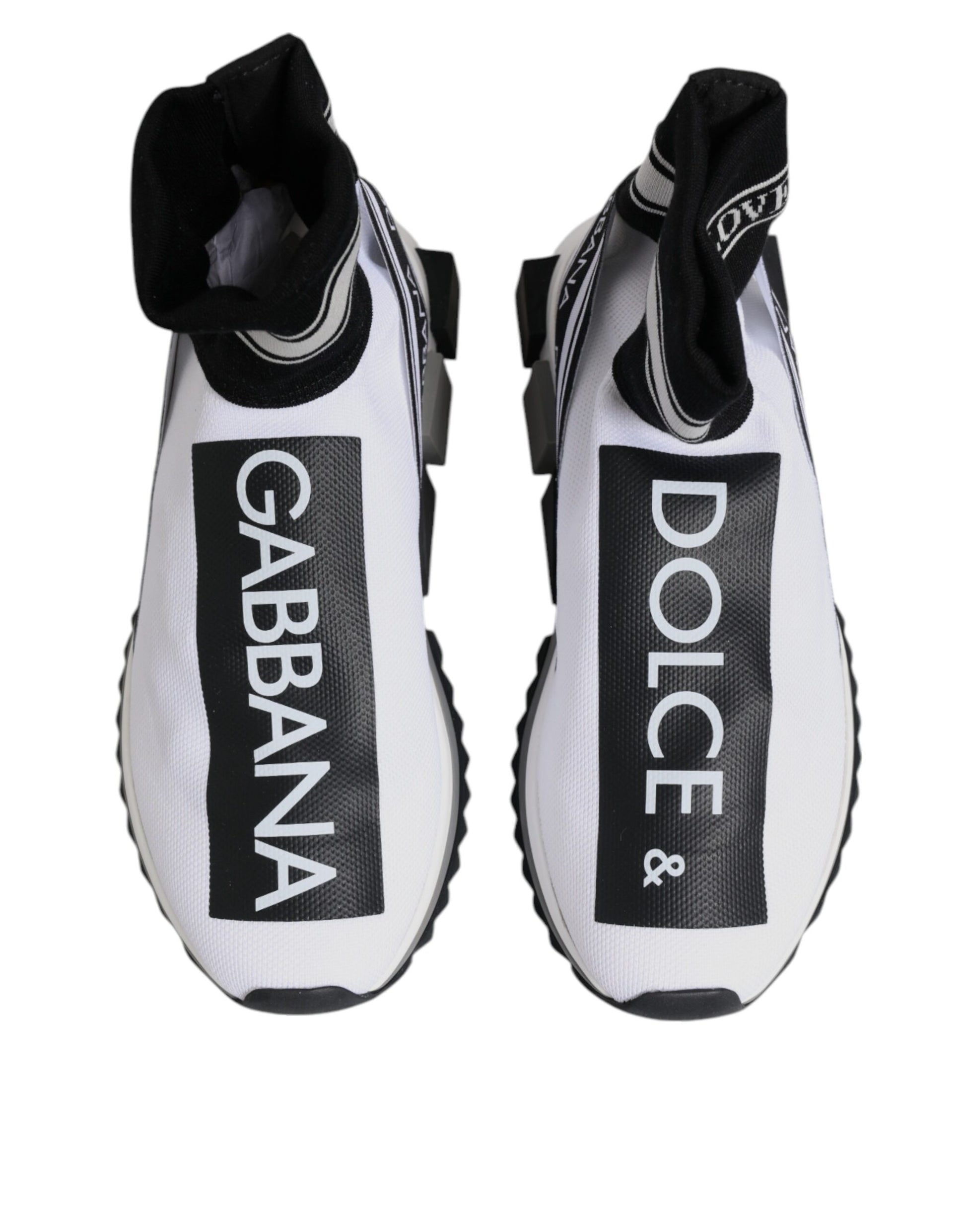 Dolce & Gabbana White Black Sorrento Socks Sneakers Shoes – EU38/US7.5 par Dolce & Gabbana | Disponible sur Sandy Store ByNet