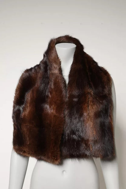 Dolce & Gabbana Black Brown Stripe Fur Shawl Wrap Scarf – par Dolce & Gabbana | Disponible sur Sandy Store ByNet