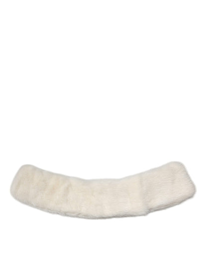 Bufanda Dolce &amp; Gabbana con cuello de piel de visón blanco para mujer