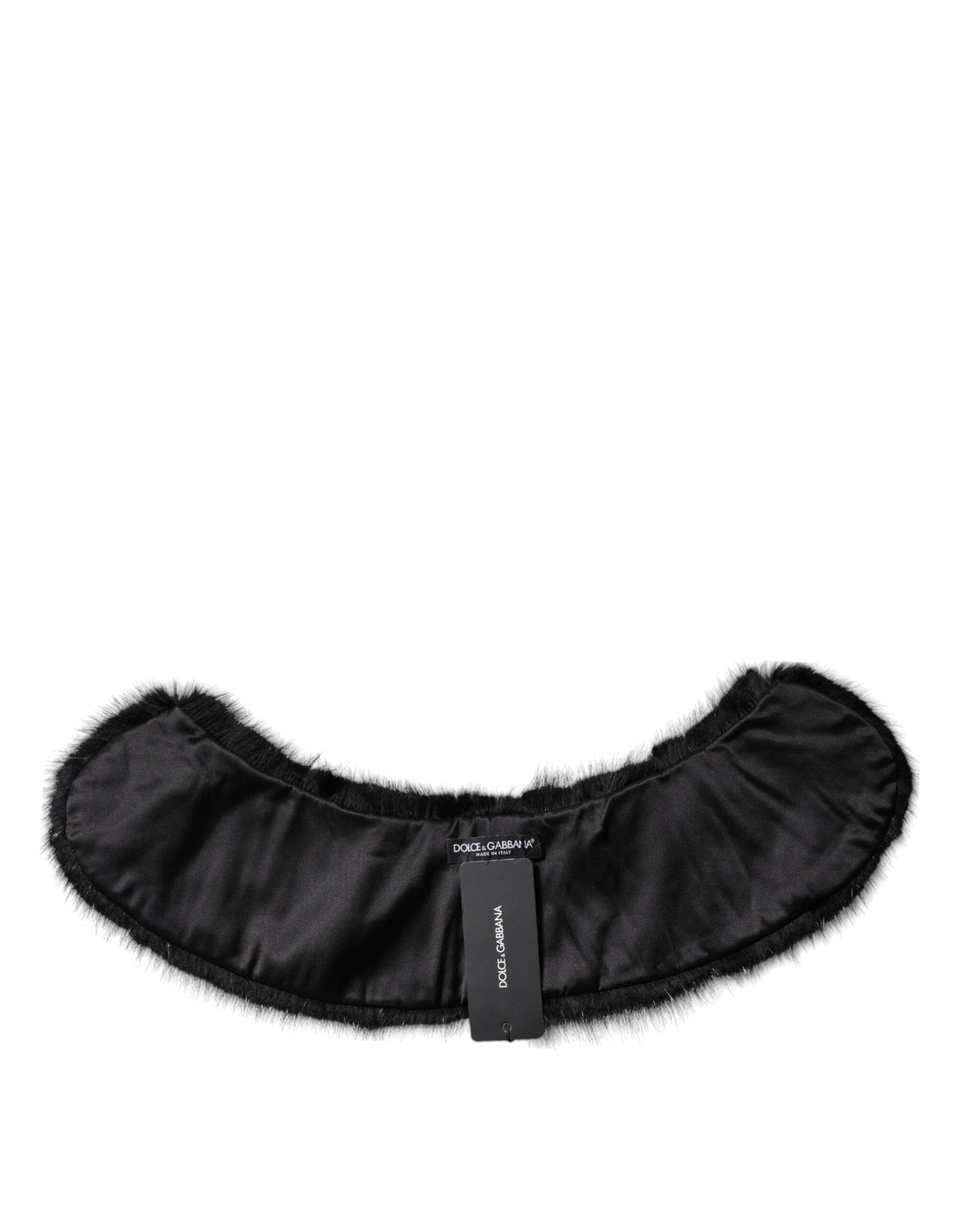 Dolce & Gabbana Black Fur Shawl Neck Wrap Cover Collar Scarf – IT40|S par Dolce & Gabbana | Disponible sur Sandy Store ByNet
