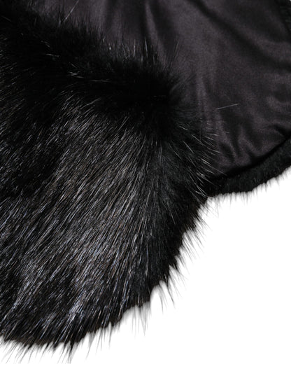 Dolce & Gabbana Black Fur Shawl Neck Wrap Cover Collar Scarf – IT40|S par Dolce & Gabbana | Disponible sur Sandy Store ByNet