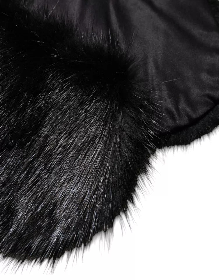 Dolce & Gabbana Black Fur Shawl Neck Wrap Cover Collar Scarf – IT40|S par Dolce & Gabbana | Disponible sur Sandy Store ByNet