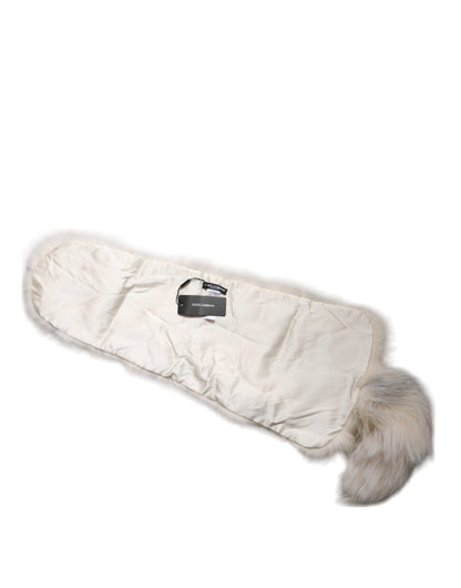 Bufanda de invierno Dolce &amp; Gabbana de piel de zorro blanca