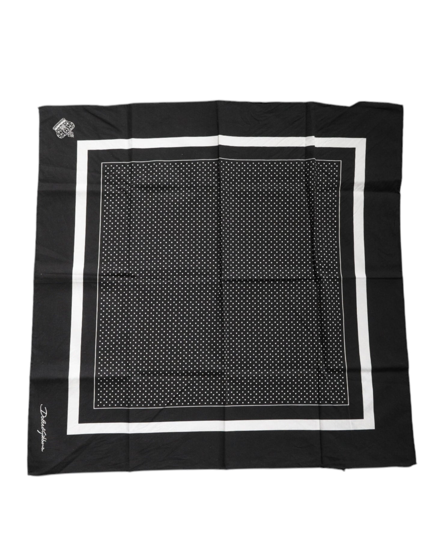 Dolce & Gabbana Black Polka Dots Cotton Handkerchief Scarf – par Dolce & Gabbana | Disponible sur Sandy Store ByNet