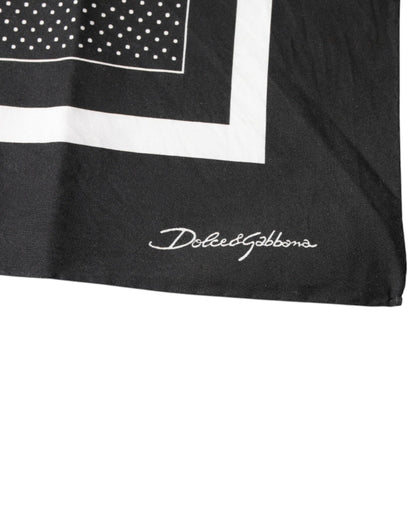 Dolce & Gabbana Black Polka Dots Cotton Handkerchief Scarf – par Dolce & Gabbana | Disponible sur Sandy Store ByNet