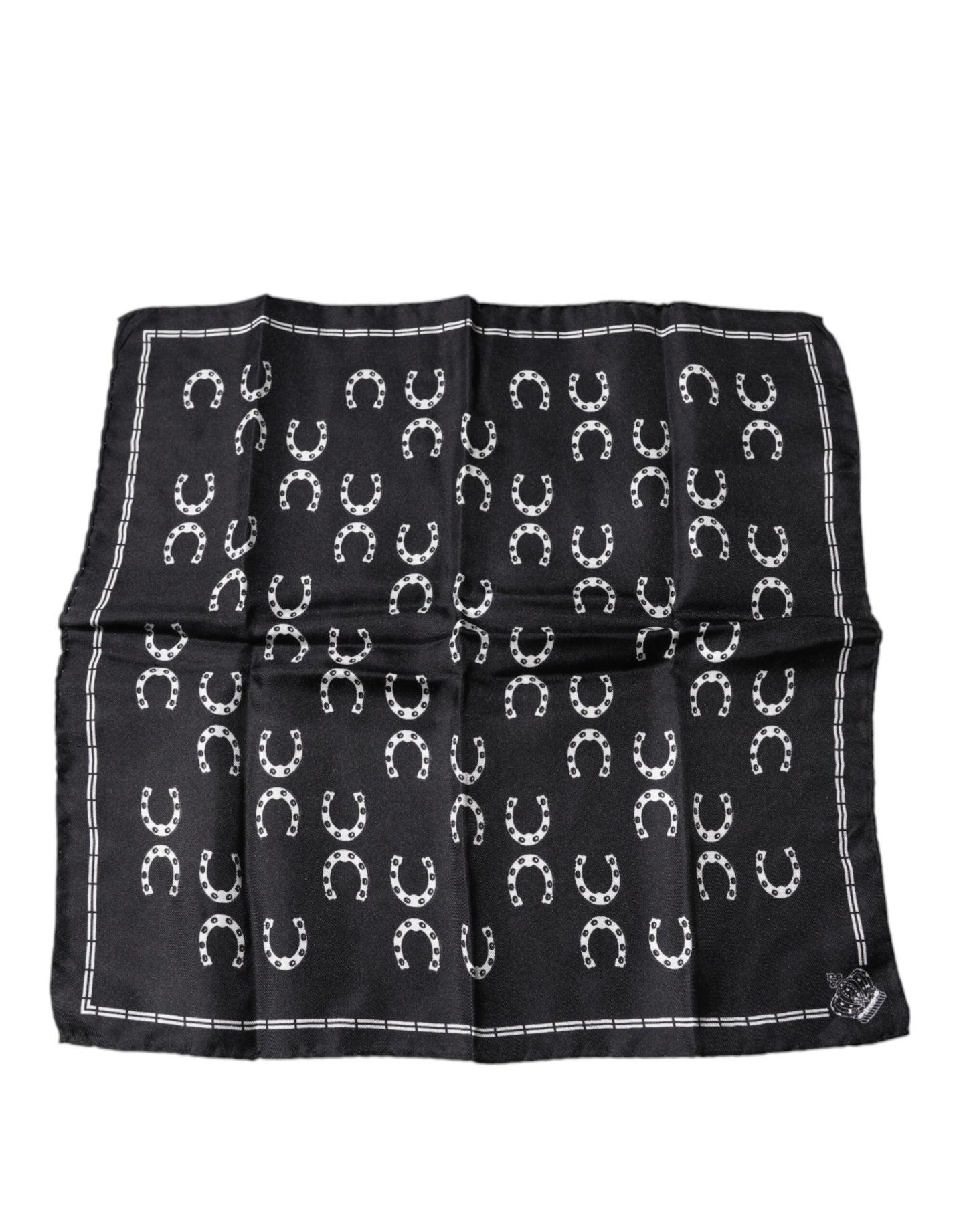 Dolce & Gabbana Black Horseshoe Silk Square Handkerchief Scarf – par Dolce & Gabbana | Disponible sur Sandy Store ByNet