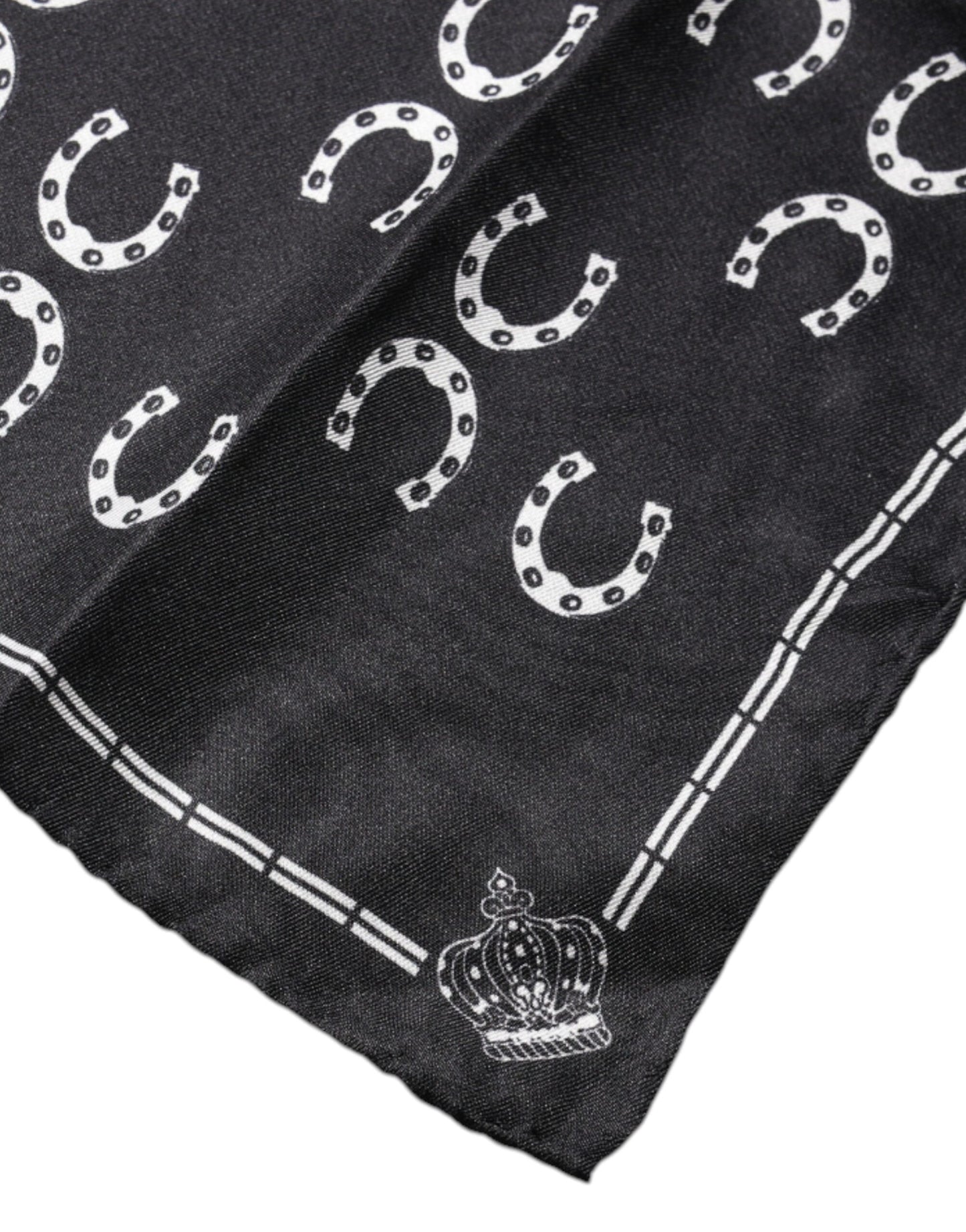 Dolce & Gabbana Black Horseshoe Silk Square Handkerchief Scarf – par Dolce & Gabbana | Disponible sur Sandy Store ByNet