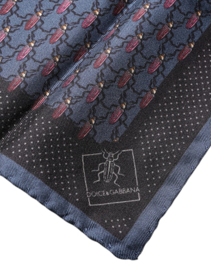 Dolce & Gabbana Dark Blue Beetle Square Handkerchief Scarf – par Dolce & Gabbana | Disponible sur Sandy Store ByNet
