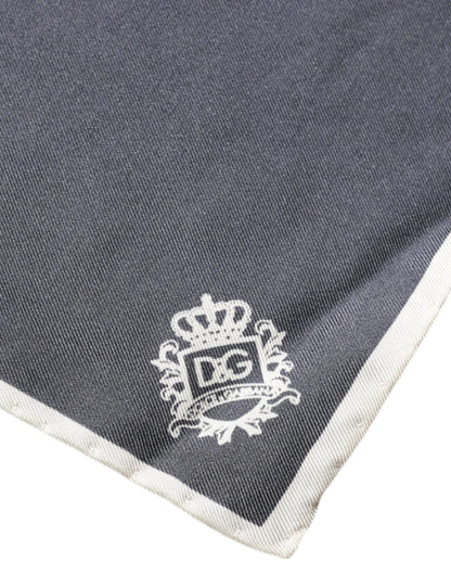 Dolce & Gabbana Gray Crown Logo Square Handkerchief Scarf – par Dolce & Gabbana | Disponible sur Sandy Store ByNet