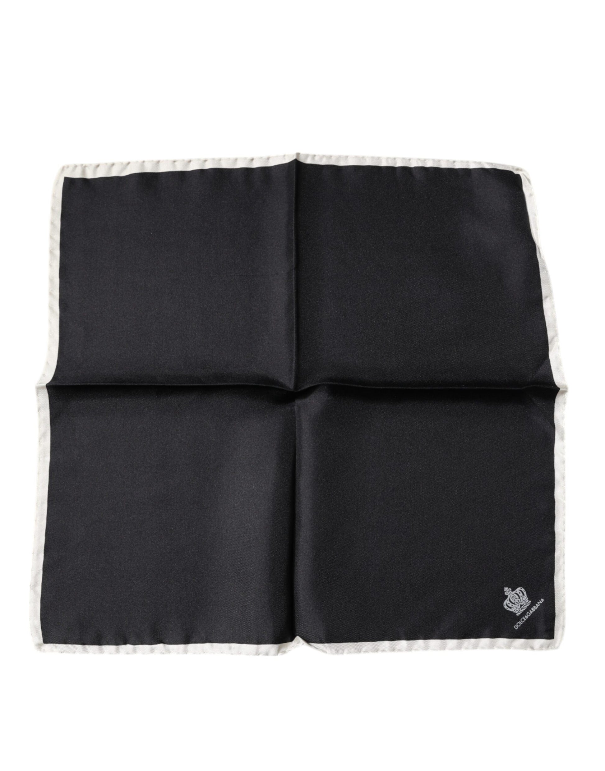 Dolce & Gabbana Black Crown Logo Square Handkerchief Scarf – par Dolce & Gabbana | Disponible sur Sandy Store ByNet