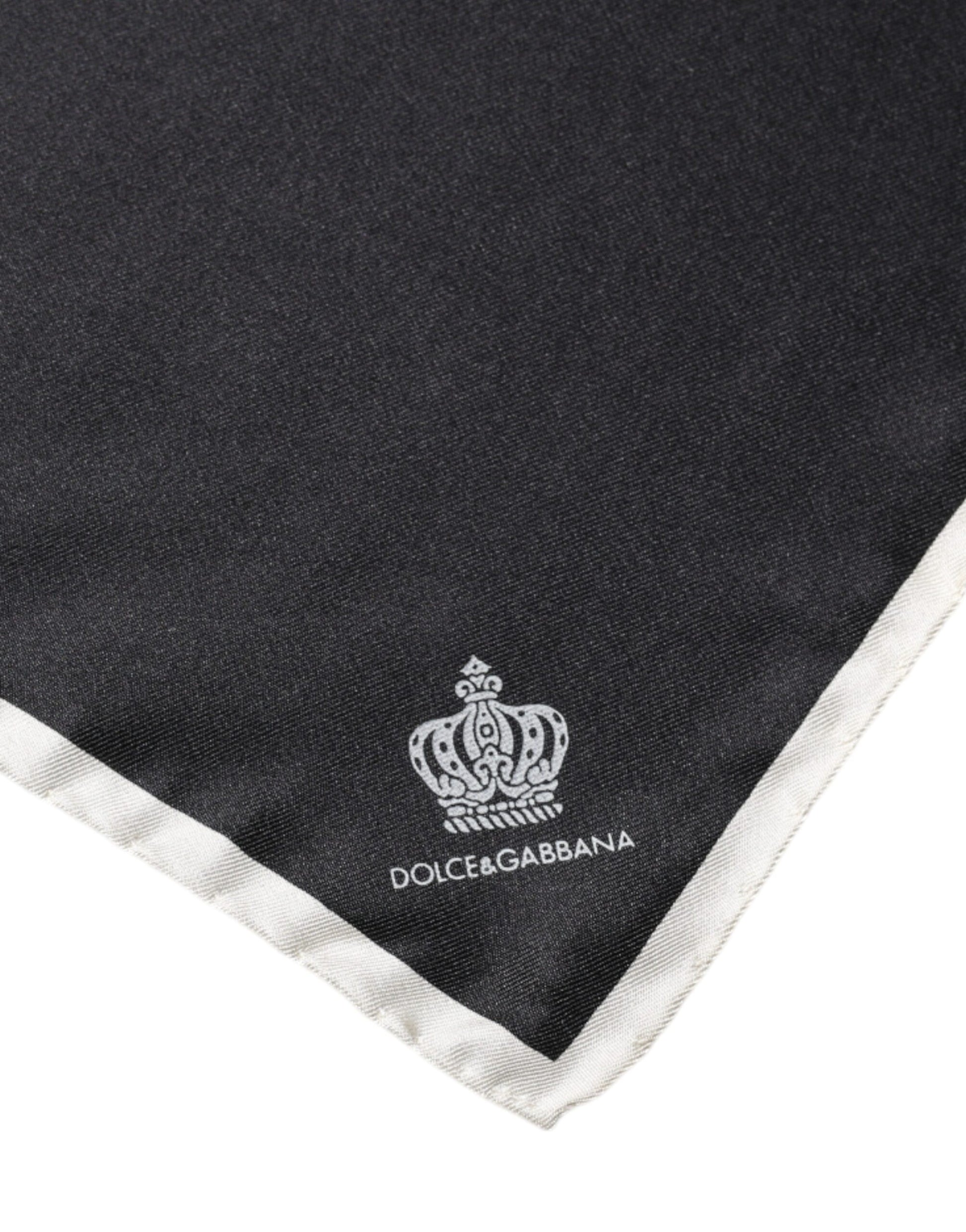 Dolce & Gabbana Black Crown Logo Square Handkerchief Scarf – par Dolce & Gabbana | Disponible sur Sandy Store ByNet