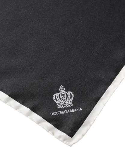Dolce & Gabbana Black Crown Logo Square Handkerchief Scarf – par Dolce & Gabbana | Disponible sur Sandy Store ByNet